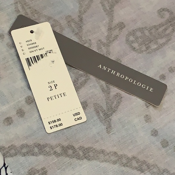 NWT Maeve Anthropologie Keely Floral Dress Green Blue Size 2 Petite - Picture 5 of 10